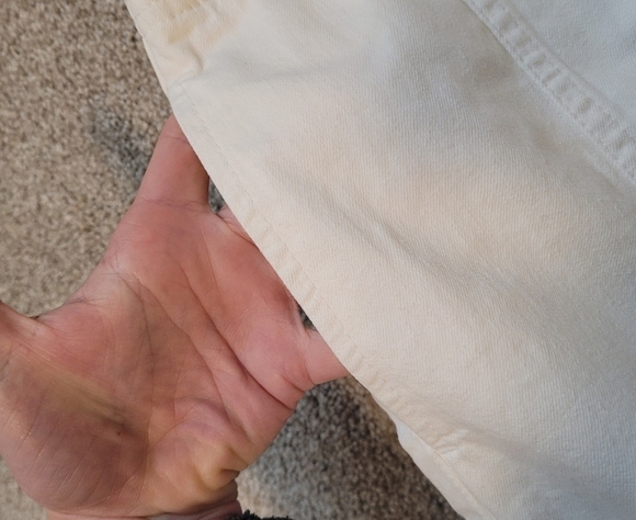 Madewell Rigid Denim Zip Midi Skirt in Tile White Size 25 - Picture 7 of 8